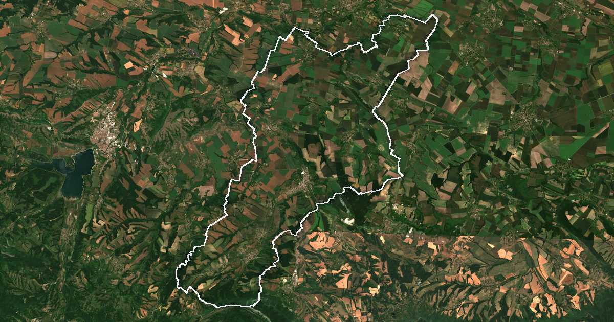 Image satellite avec la limite tracée: Krivodol