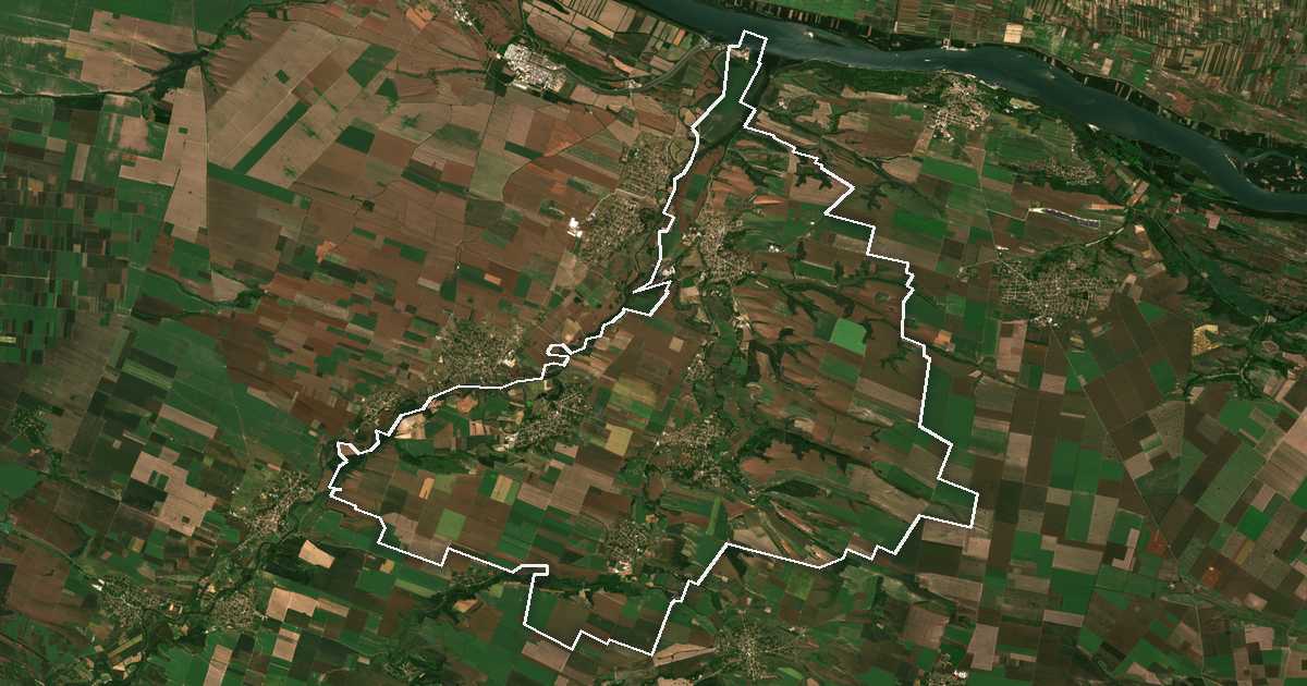 Image satellite avec la limite tracée: Miziya