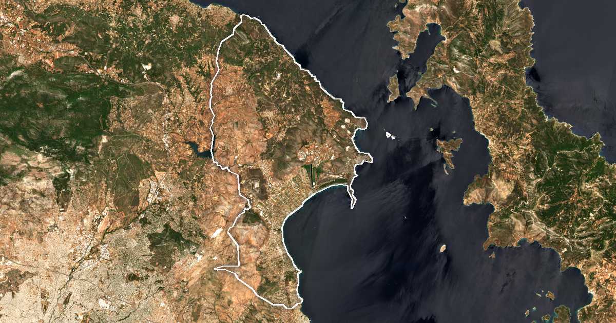 Image satellite avec la limite tracée: de Marathon
