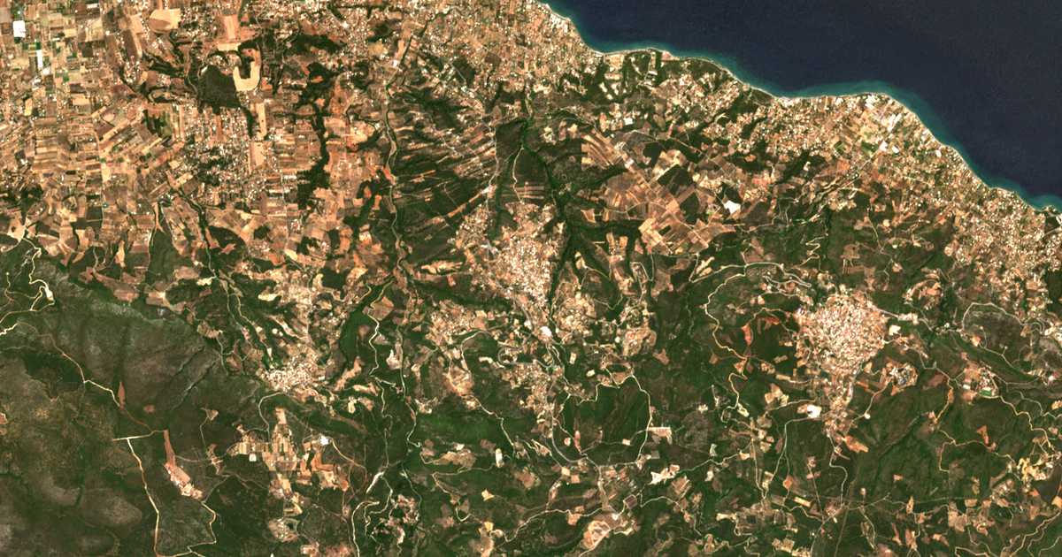 Carte satellite de Markópoulo
