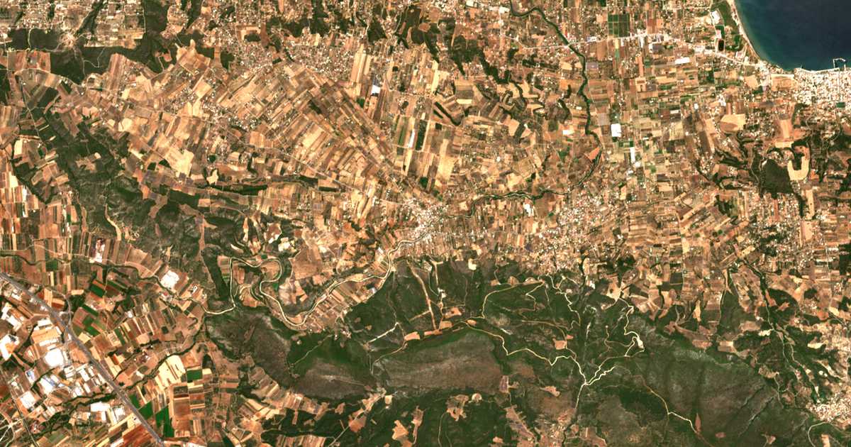 Carte satellite de Sykámino