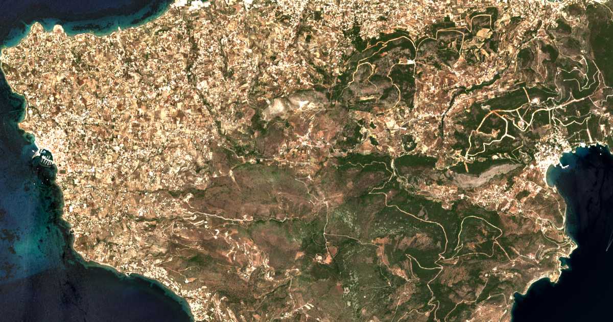 Carte satellite de Kontós