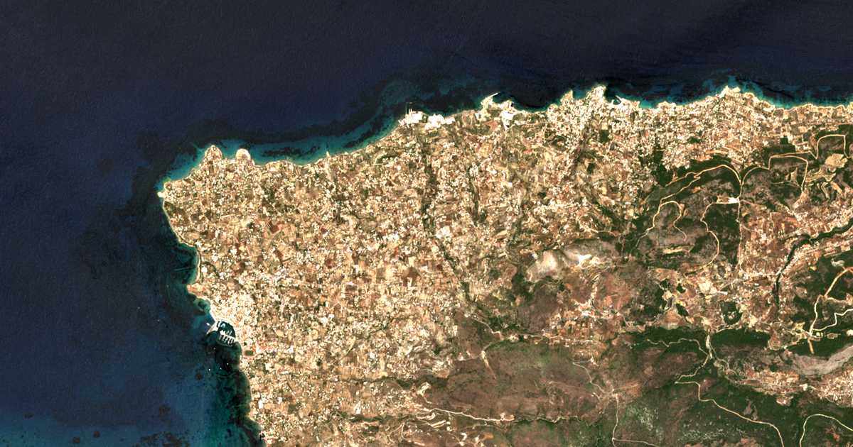 Carte satellite de Kypséli