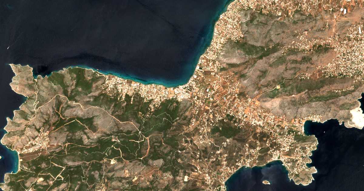 Carte satellite de Eándio