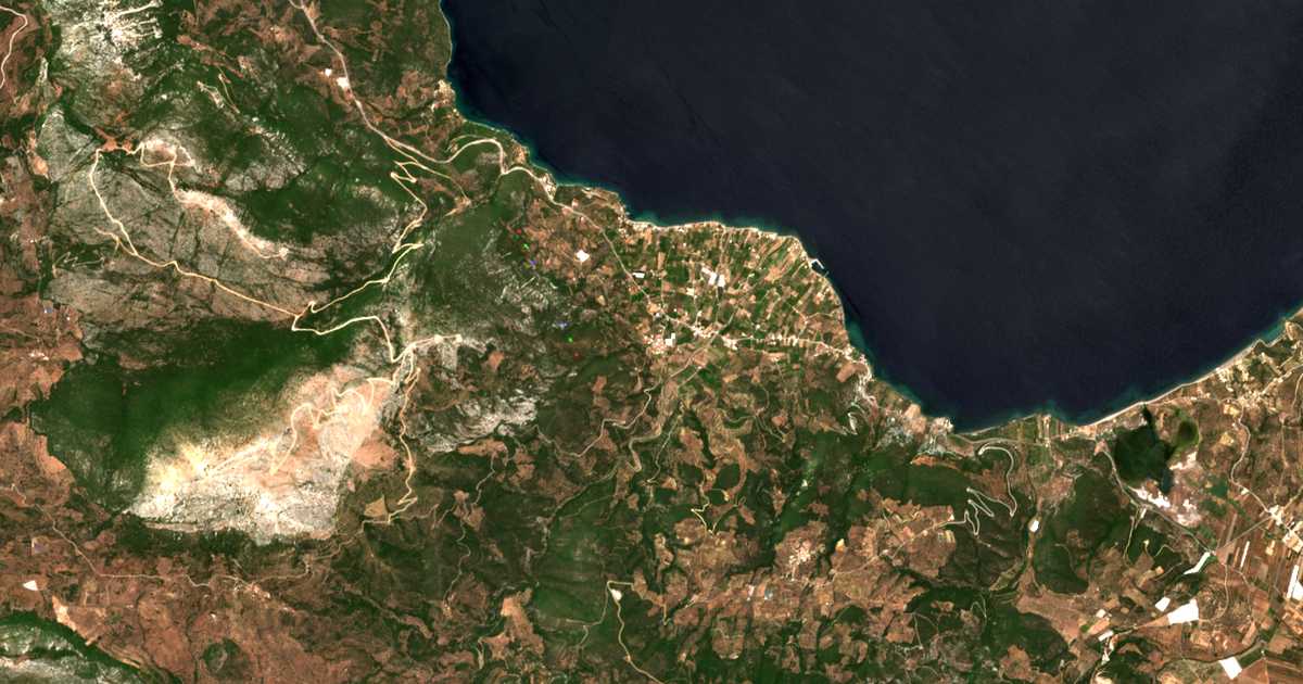 Carte satellite de Kalloní
