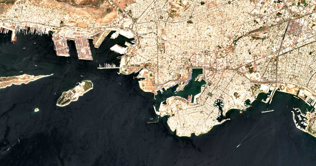 Carte satellite de Drapetsóna