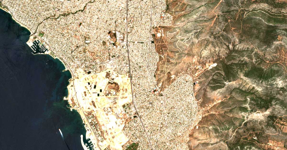 Carte satellite de Argyroúpoli