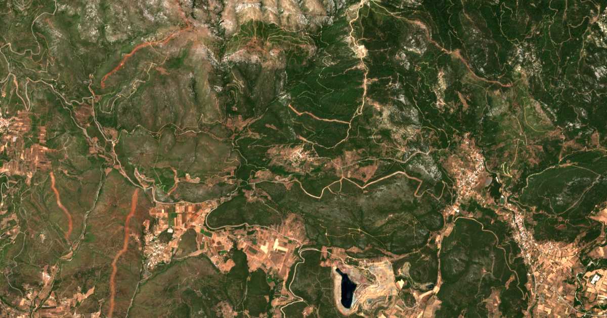 Carte satellite de Platána