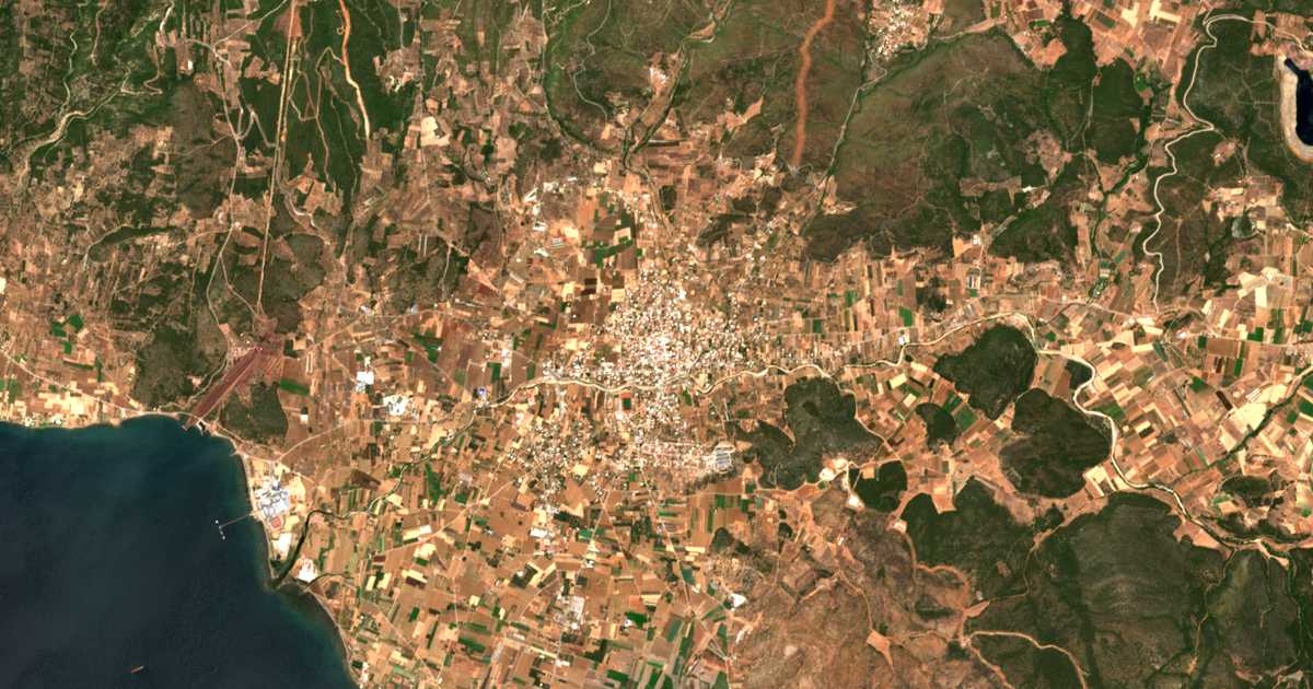 Carte satellite de Psachná
