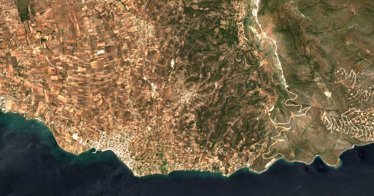 Carte satellite de Áno Vátheia