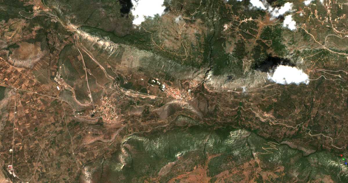 Carte satellite de Delphes