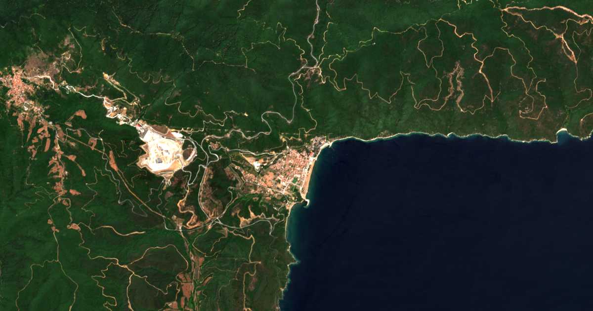 Carte satellite de Stratóni