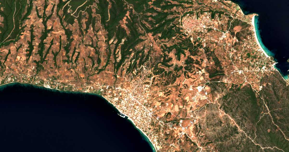 Carte satellite de Nikíti