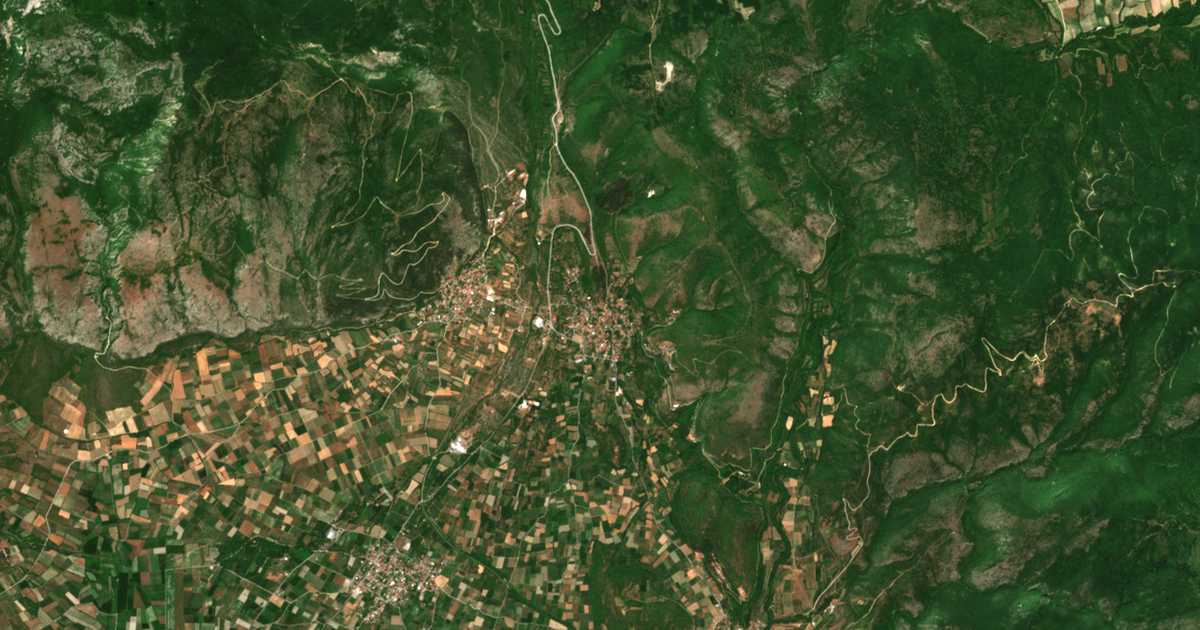 Carte satellite de Foústani
