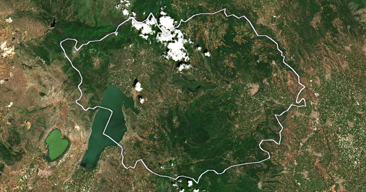 Image satellite avec la limite tracée: d'Édessa