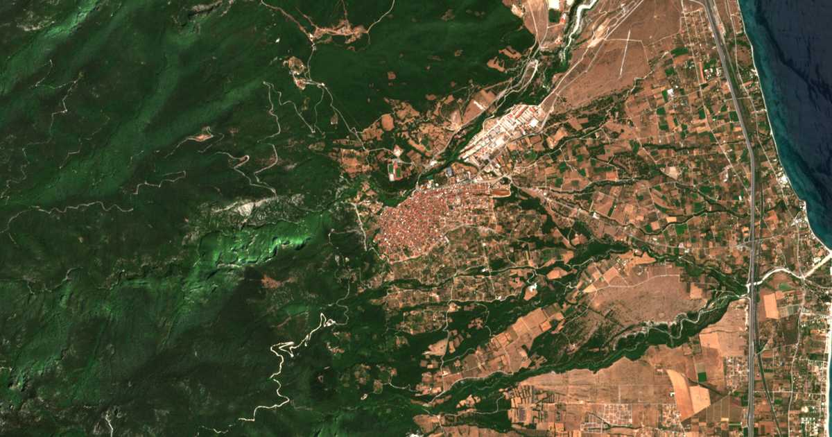 Carte satellite de Litóchoro