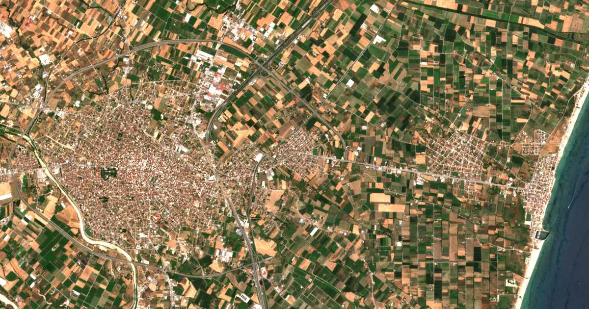Carte satellite de Perístasi