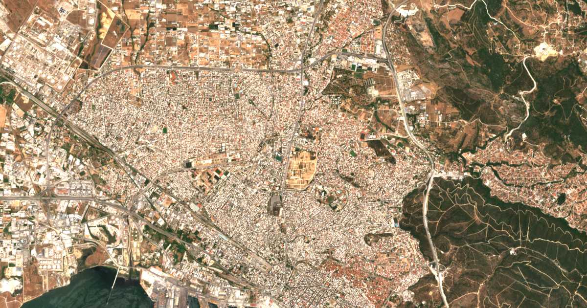 Carte satellite de Stavroúpoli