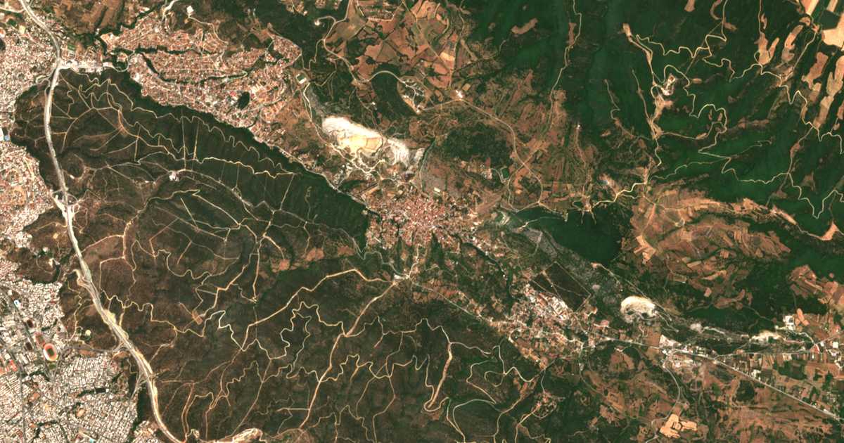 Carte satellite de Asvestochóri
