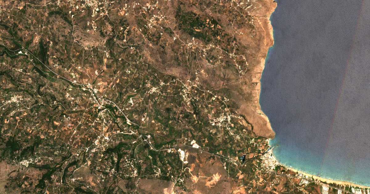 Carte satellite de Kalamítsi Amygdáli