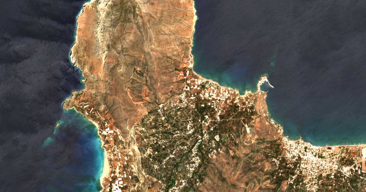 Carte satellite de Kalyvianí