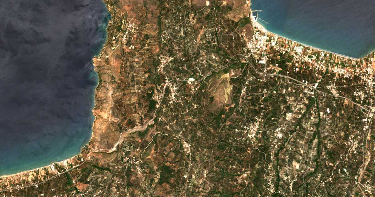 Carte satellite de Kalydonía