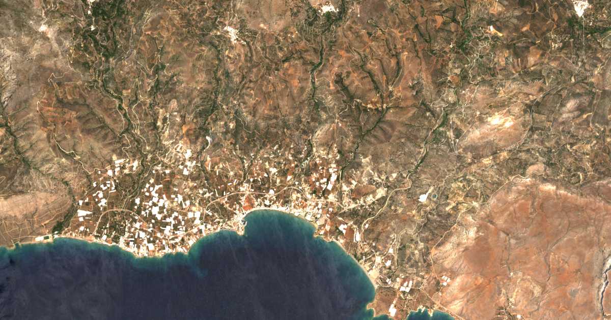 Carte satellite de Áspros Potamós