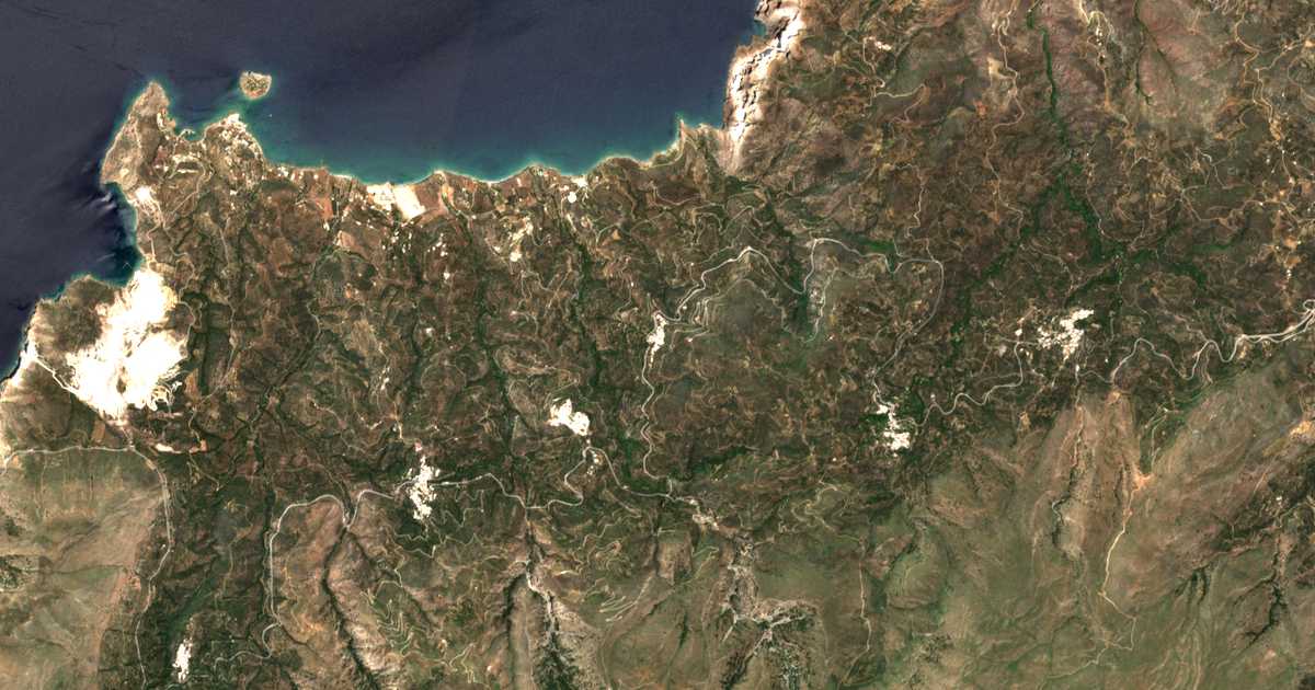 Carte satellite de Myrsíni