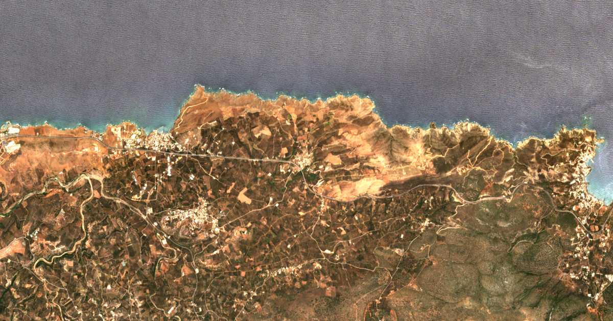 Carte satellite de Skepastí