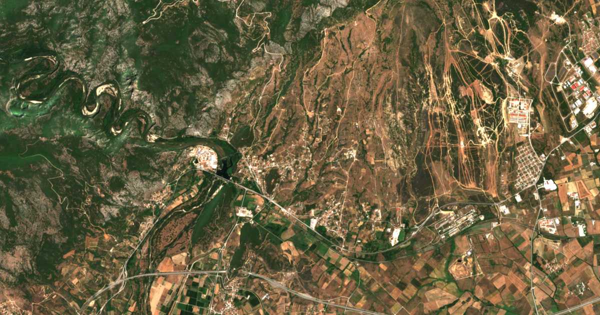 Carte satellite de Toxótai