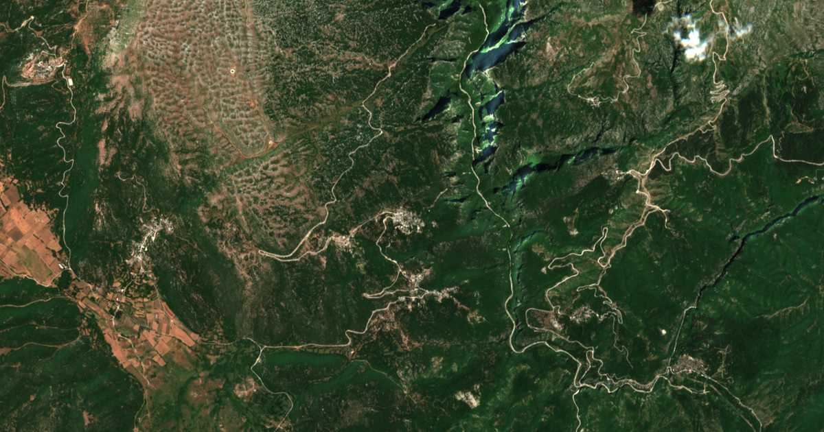 Carte satellite de Monodéndri