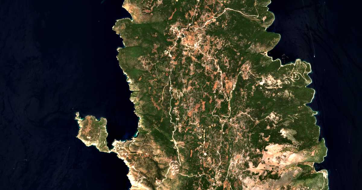 Carte satellite de Kothréas