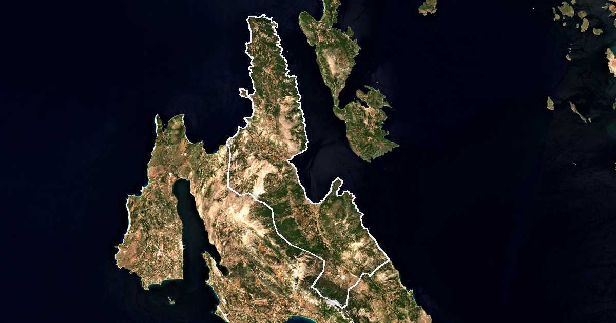 Image satellite avec la limite tracée: de Sámi