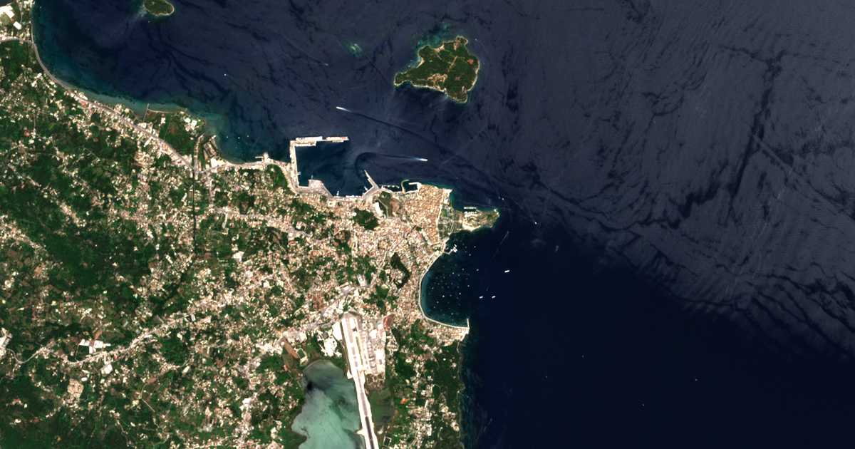 Carte satellite de Corfou