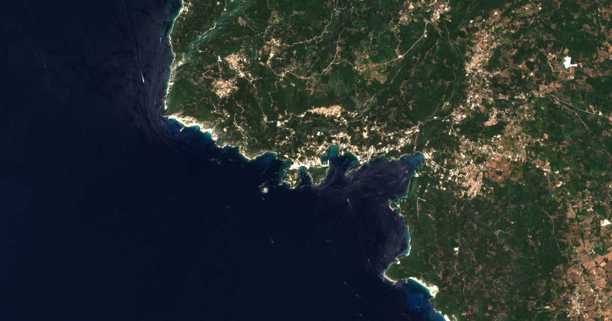 Carte satellite de Paleokastrítsa