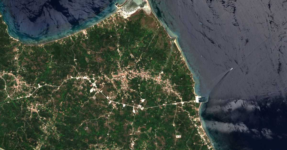 Carte satellite de Lefkímmi