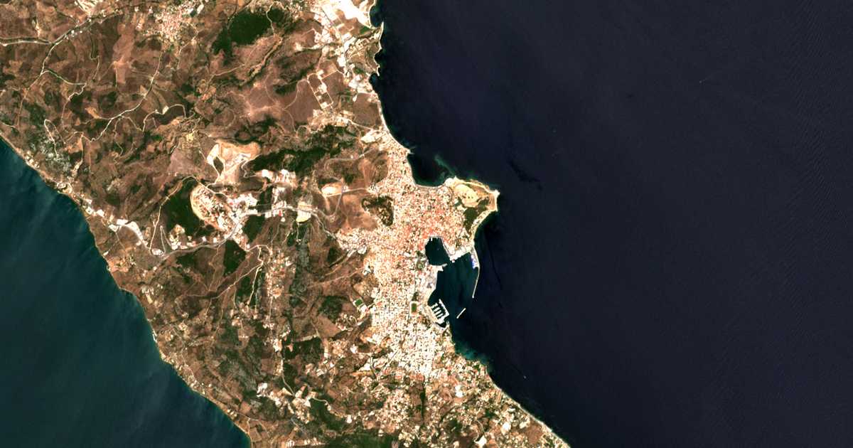 Carte satellite de Mytilène