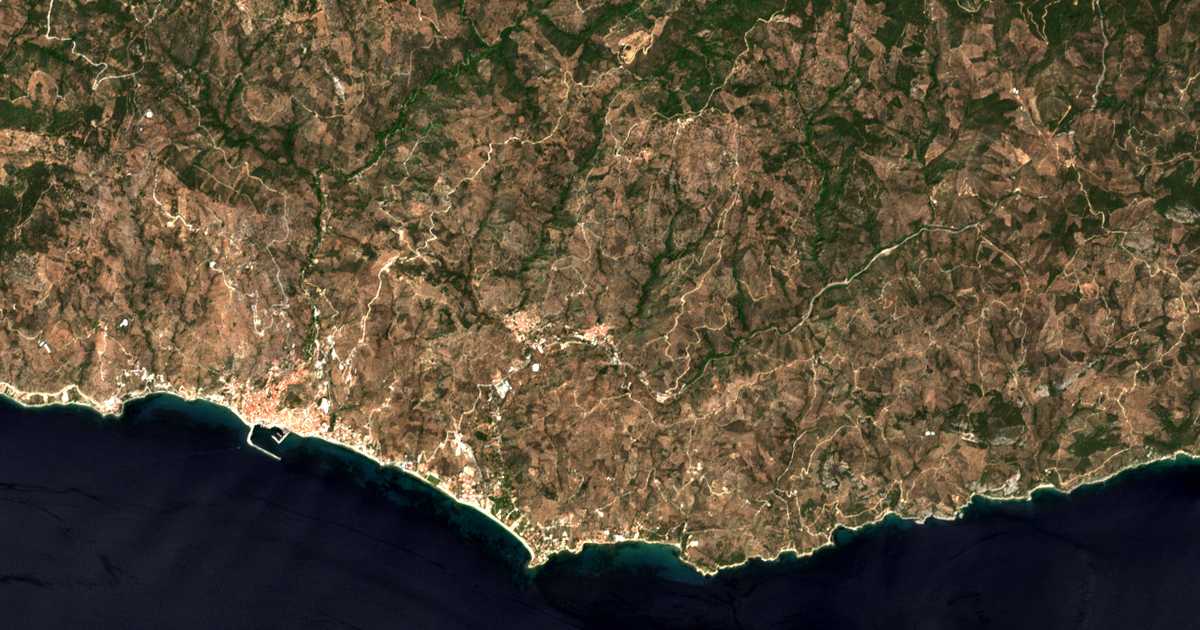 Carte satellite de Trýgonas