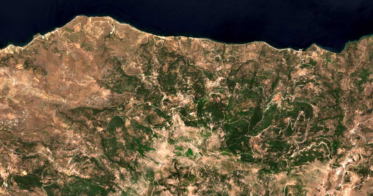 Carte satellite de Árgennos