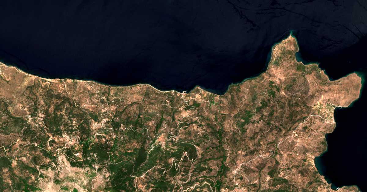 Carte satellite de Skála Sykaminéas