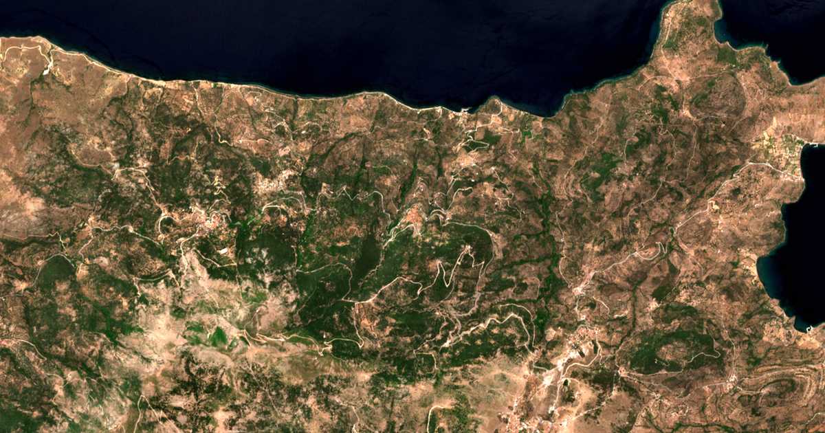 Carte satellite de Sykaminéa
