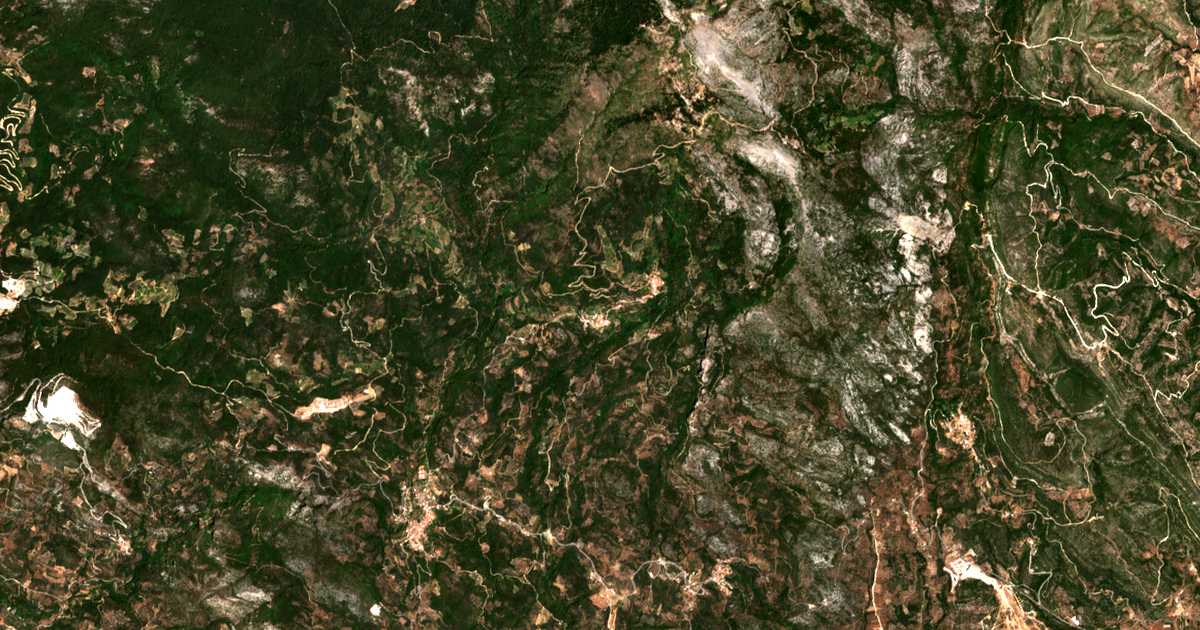 Carte satellite de Mesógeion