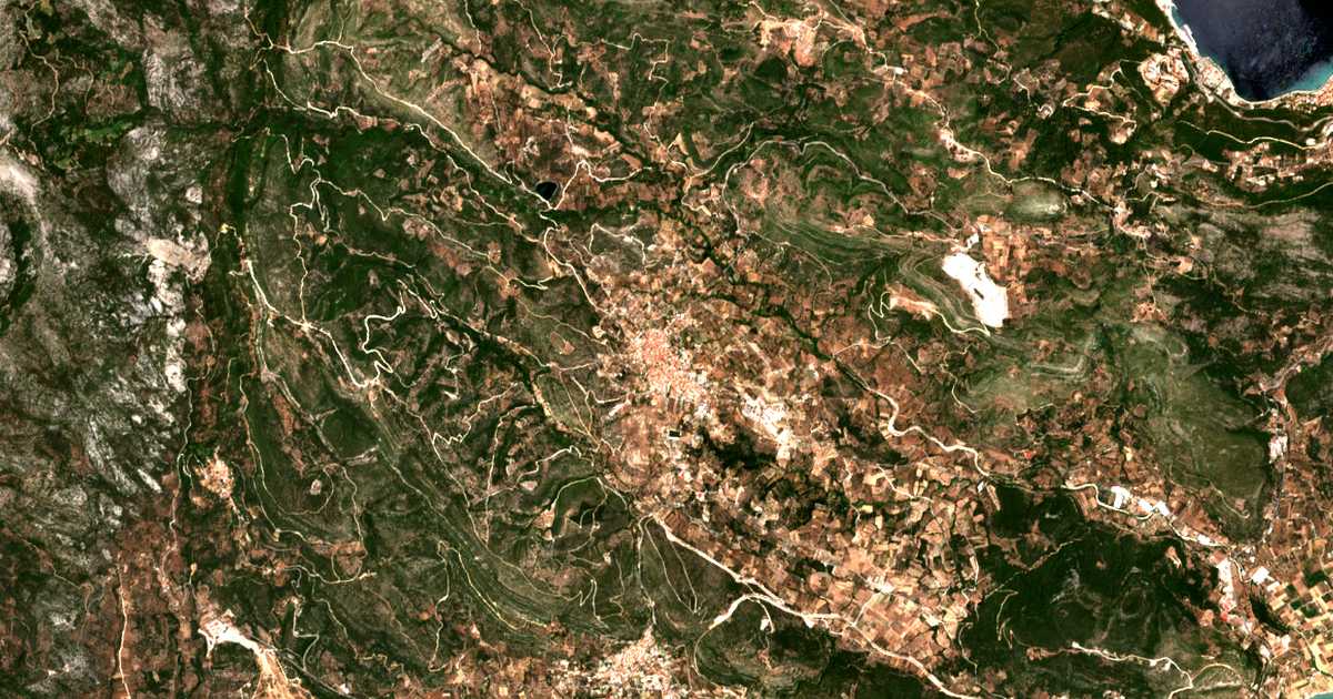Carte satellite de Mytilinií