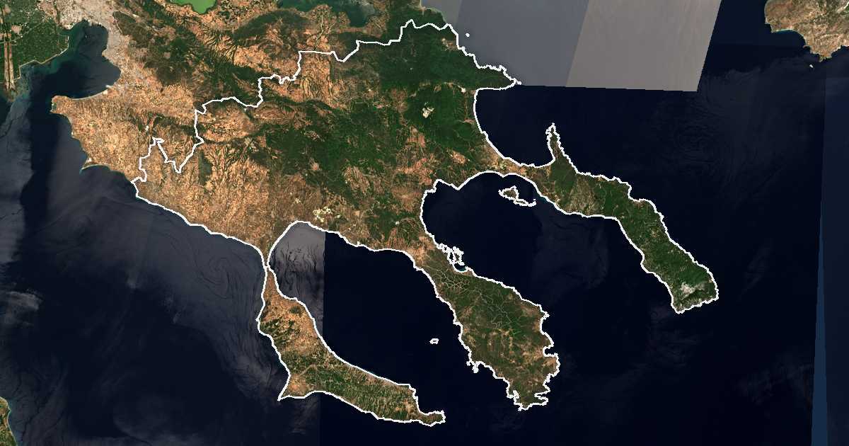 Carte satellite de Nomós Chalkidikís kai Ágio Óros