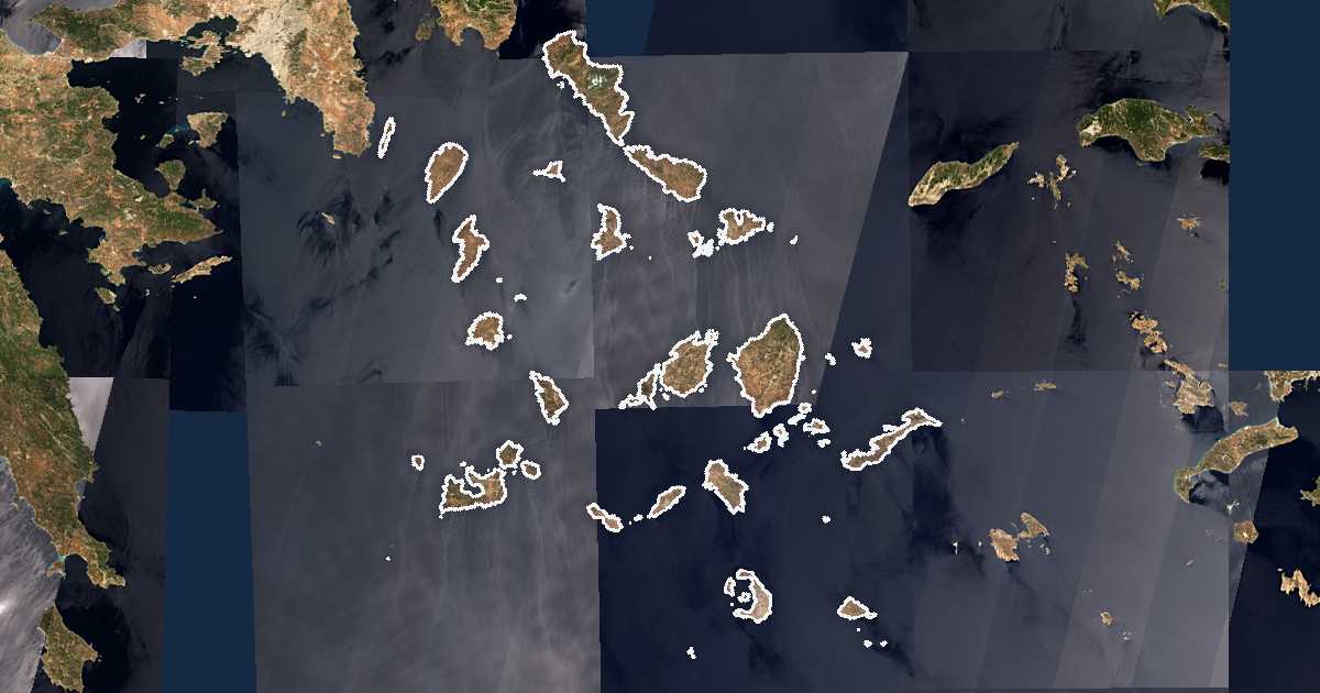 Carte satellite de Cyclades