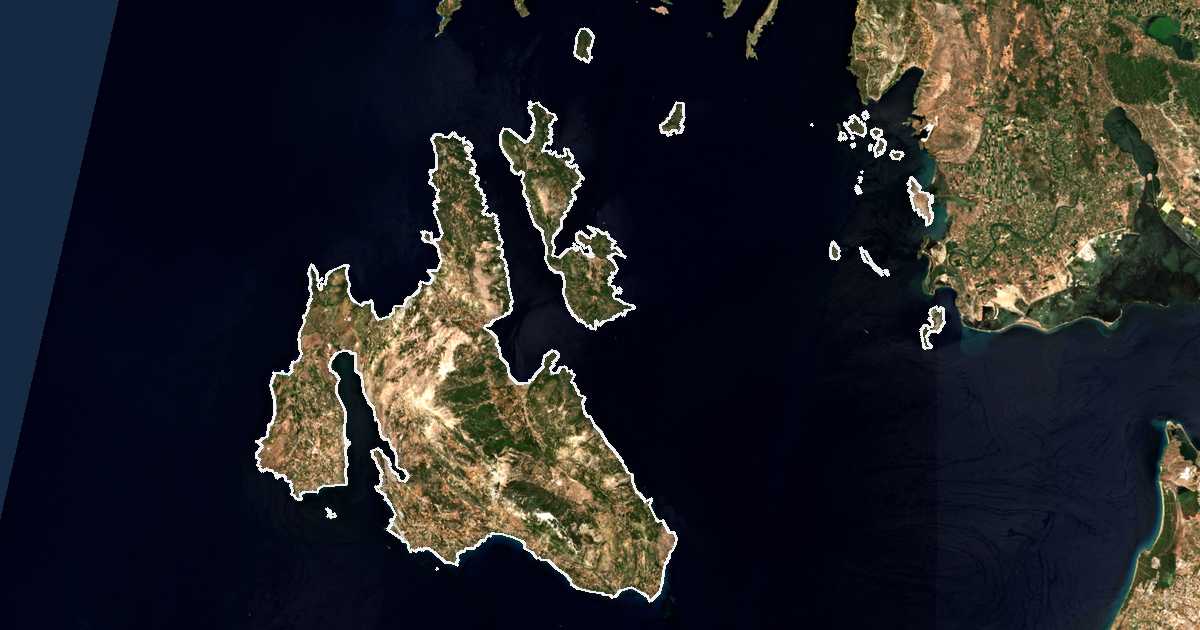 Carte satellite de Nomós Kefallinías kai Ithákis