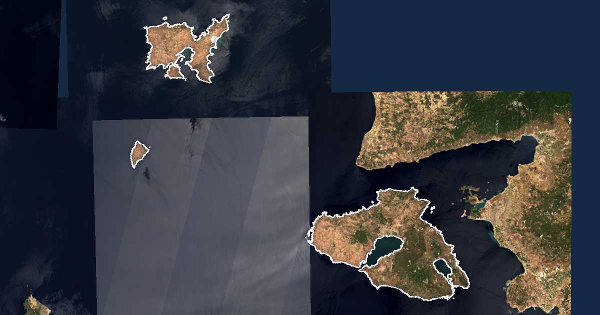 Carte satellite de Nomós Lésvou kai Límnou