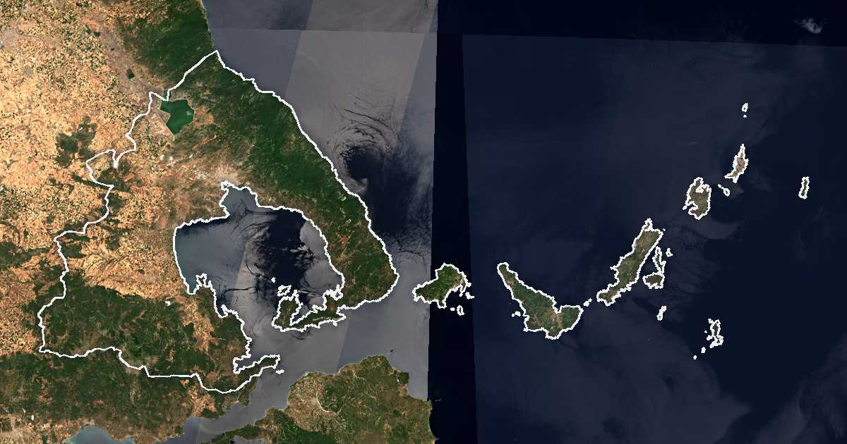Carte satellite de Nomós Magnisías kai Sporádon