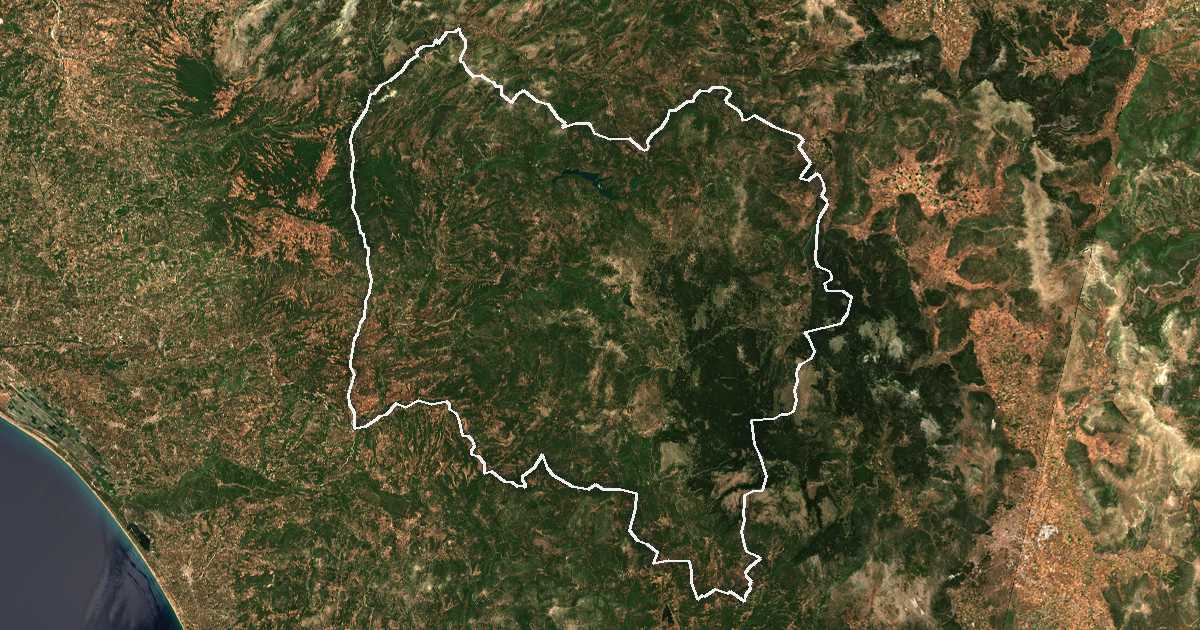 Image satellite avec la limite tracée: de Gortynie