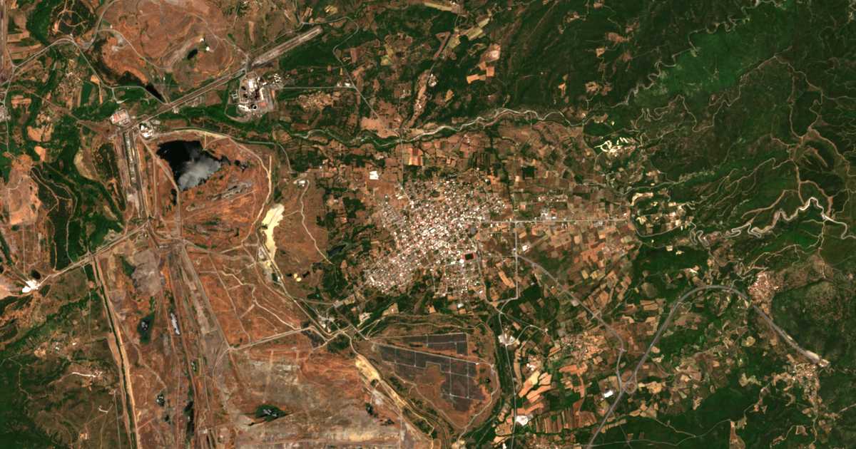 Carte satellite de Mégalopolis